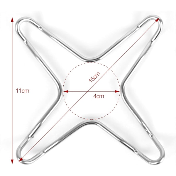 2 stk Gassring Reduser, Rustfritt Stål Gasskomfyr Pan Støtte Trivet Komfyr Topp Gasskomfyr Topp Gitter Trivets Wok Støtte Stativ Pot Gasskomfyr Kryss