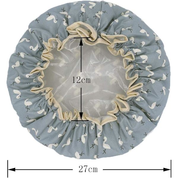 2 stk Badehetter Elastisk Bånd Dobbelt Lag Vanntette Dusjhetter Med Rufflet Kant Dekker Ører Holder Håret Tørt Hette for Jenter og Kvinner
