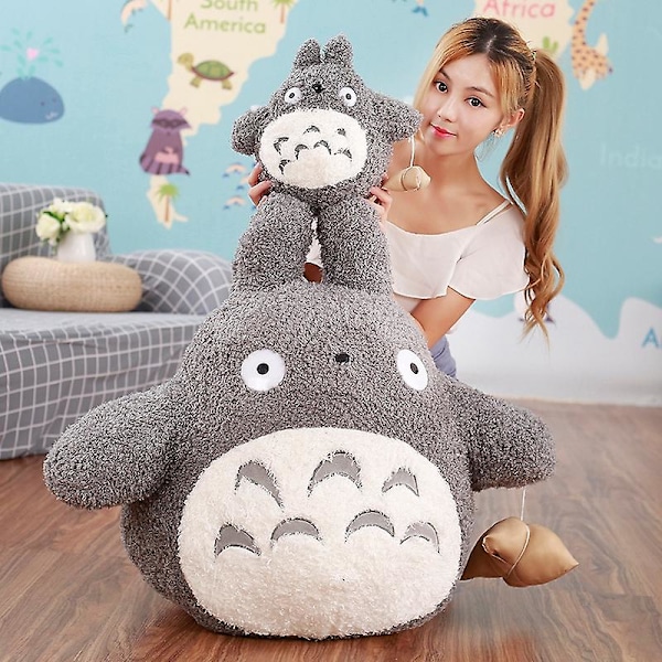 20-70cm Jätte Stor Plysch Totoro Leksaker Cartoon Tonari no Totoro Plysch Kudde Söt Stoppade Dockor för Barn Flickor Födelsedagspresenter 30cm