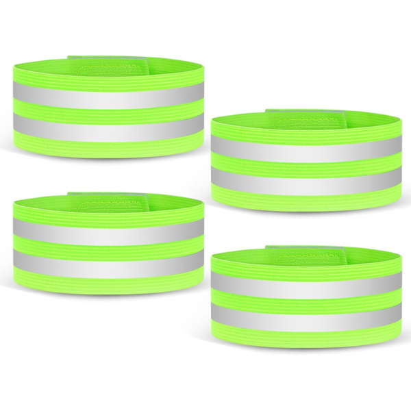 Heijastava ranneke, juoksun turvavarusteet heijastavat rannekkeet, korkean näkyvyyden pyöräily nilkkapanta heijastin hiha, itseliimautuvat heijastavat nauhat B-4Pcs-2 Reflective Tapes