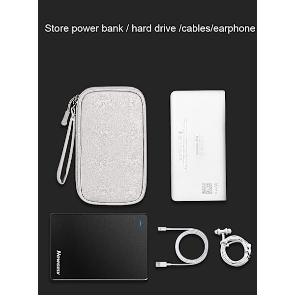 Dobbeltlags Powerbank-etui Powerbank-bæreetui Powerbank-rejseetui Opbevaringspose til Romoss Samsung Anker 20000mAh 10000mAh Powerbank (Blå)