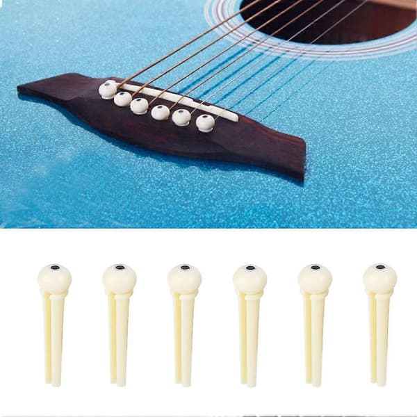 6 st Gitarrstall Spikade Strängkonspikar Musikinstrument Del Tillbehör (Vit)