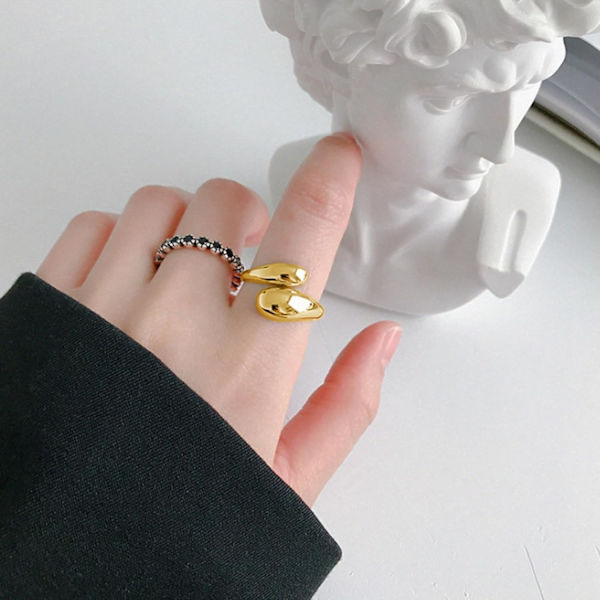 Guldringe til kvinder Guld tommelfinger ring Chunky guld ring Tåre ring til kvinder og mænd Justerbare finger ringe til kvinder Tyk