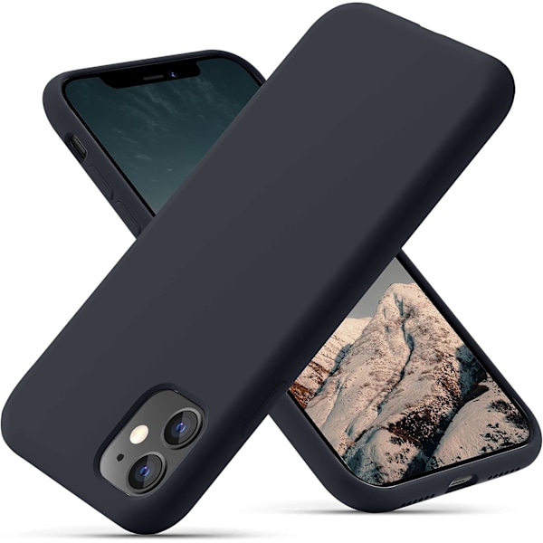 Silikondeksel Kompatibelt med iPhone 11 Deksel 6.1 Tommer, Myk Ultra Tynn Beskyttende Støtsikker Flytende Silikon Telefondeksel Black