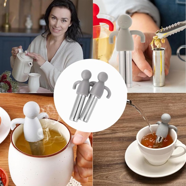 2 stk. Teinfuser for løst te, 304 rustfritt stål finmasket løs teinfuser, rustfritt stål for løs te, te sil for løs te finmasket