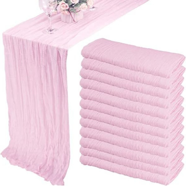 Cheesecloth bordslöpare gasväv bordslöpare MÖRKROSA Mörkrosa Dark Pink