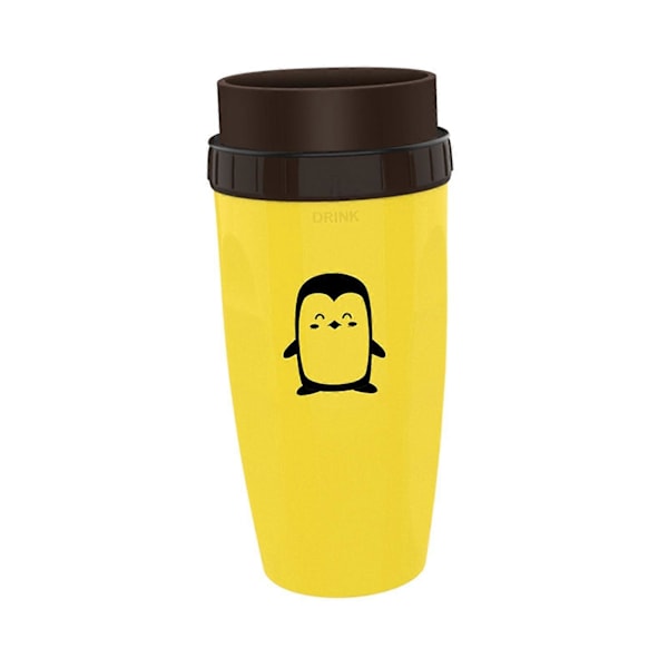 Bärbar Coverless Twist-mugg med isolerad kaffekopp i rostfritt stål penguin yellow