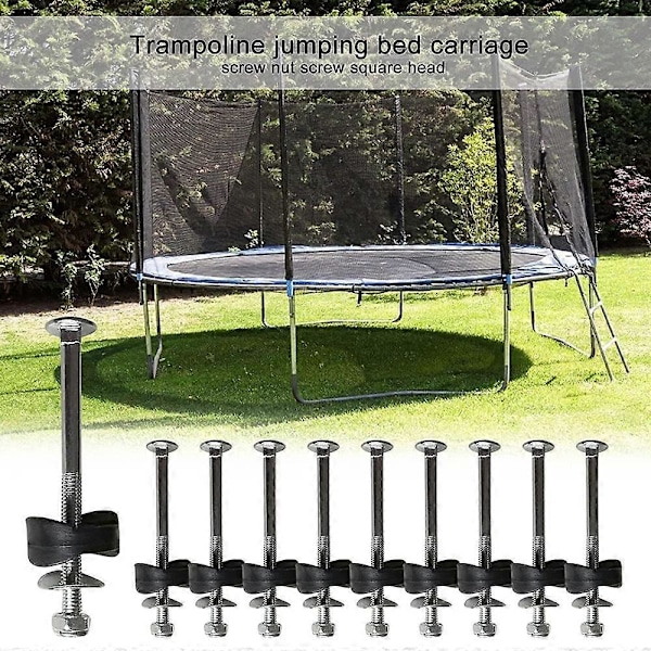 Trampolineskruesett, 12 stk. galvanisert stål trampolineskruer festetilbehør for trampoline