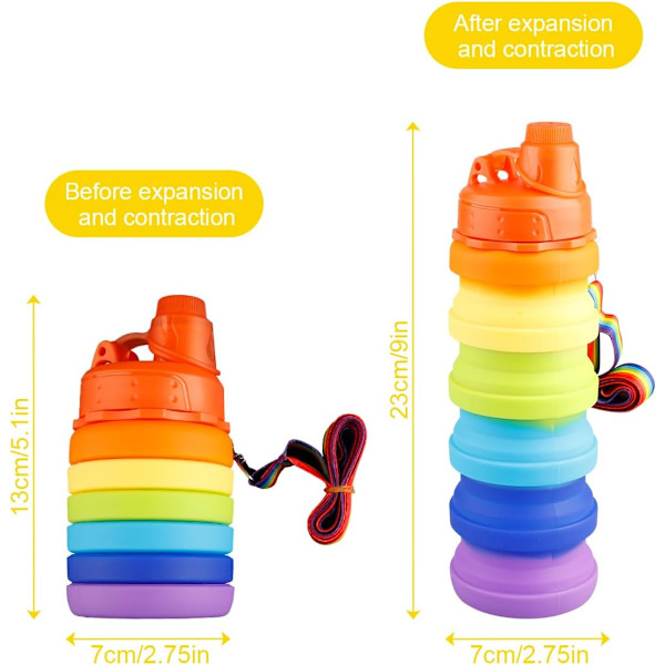 500ML Foldbar Vandflaske Udendørs Rejse Sport Silikon Kop Foldbar Design, Nem at Opbevare til Udendørs Klasserum B