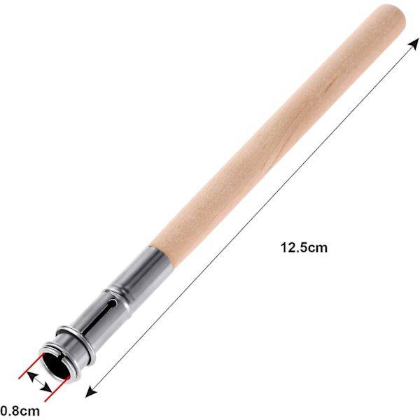 Puupikareiden pidennysosat, taidelyijykynän ja värikynän pidennys alumiinikahvalla, 12,5 * 0,8 cm, 12 kpl