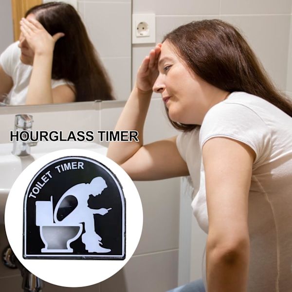 5 minuters toalett timglas sandtimer, badrum och toalett timglas med roliga tryck, timglas för att bygga tidsvy, rolig present