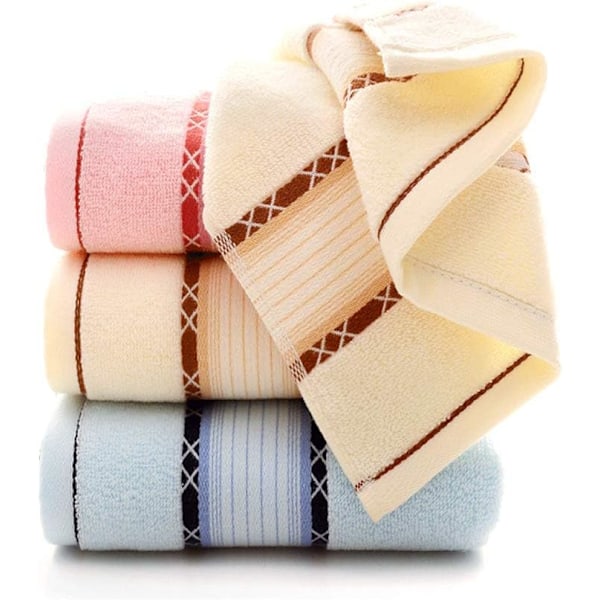 Qrity 3-pack handdukar i sportmodell i 100 % bomull - Fleranvändbara handdukar med hög absorptionsförmåga (olika färger) för strand, bad, handduk (35x75 cm)