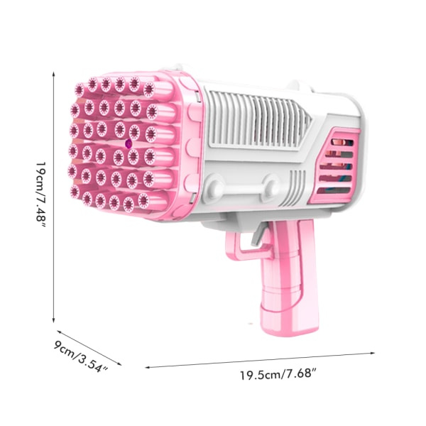 Bubbelblåsare 36 hål Elektrisk bubbelpistol leksak med lampor Bärbar fläkt Automatisk bubbelmaskin Sommar utomhusleksak Present till barn