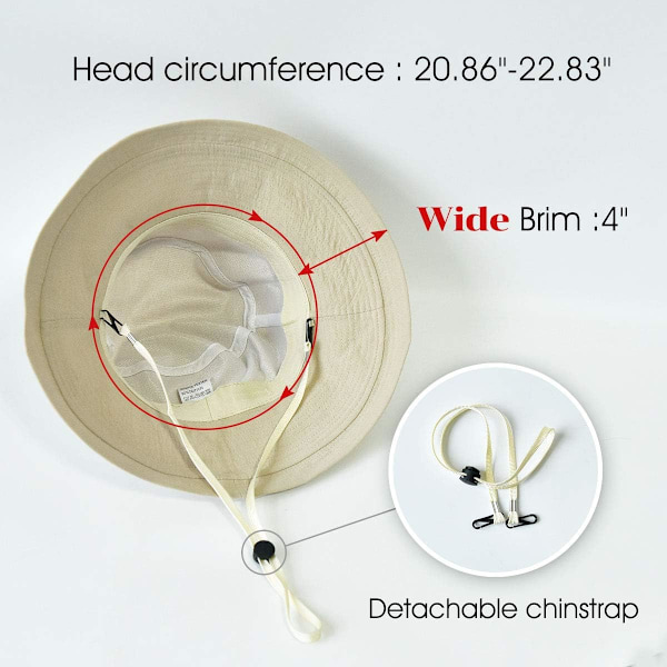Solhat til kvinder One Size Button Decoration-white