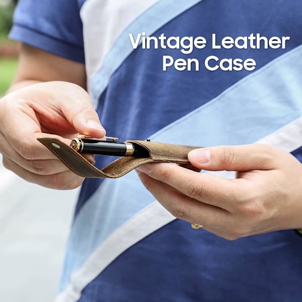 1 kpl Kynäkotelo Suojaava Kotelo Kalligrafiakynälle Käsintehty Vintage Aito Nahkainen Kynäkotelo Kansi Kynäpussi Säilytyslokerikko For 1 Pen