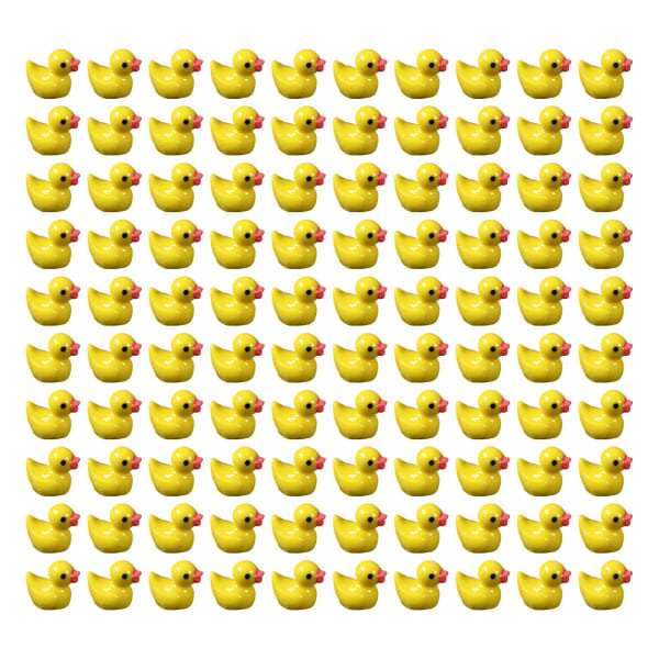 100/200 stk. Mini Gummiande Miniature Resin Ande Gule Tiny D 100 stk. gule - 200pcs yellow 200pcs