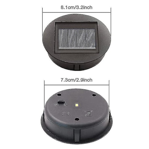 4 stk. udskiftnings-solcellelamper med LED-pærer, udskiftning af solcellelamper, LED-solpanel-lygtecover til udendørs