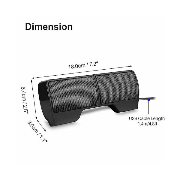 Mini Bärbara USB-stereo högtalare med kontroll för bärbar dator