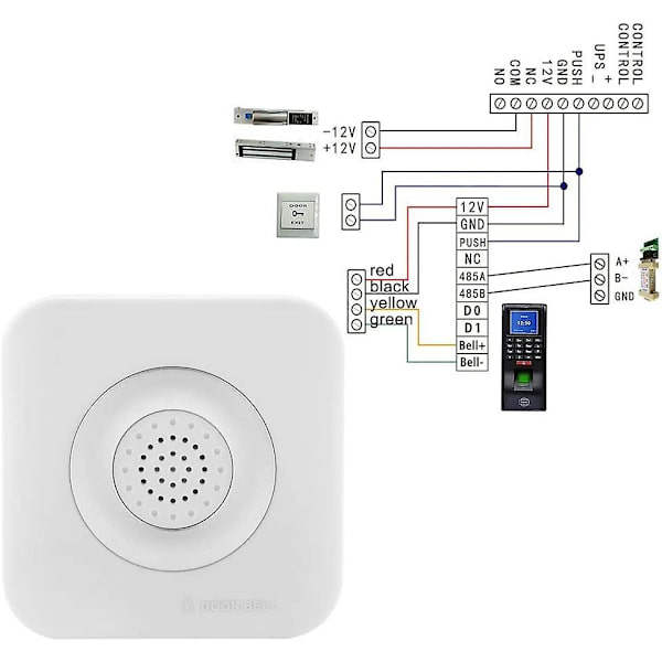 12V Trådløs Dørklokke Dørklokke Hjem Adgangskontrol System Støtter Ingen Installation Dørklokke Klokkesignal 90Db Dørklokke Til Flush Mount Højttaler