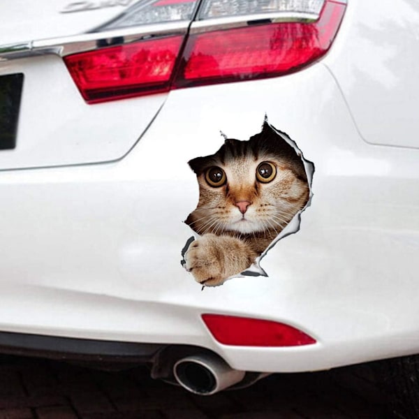 2 stk 3D Stereo Katt Avtakbar Bilsticker Anime Morsom Dekorasjon Kattunge Sticker Bilstiling Sticker