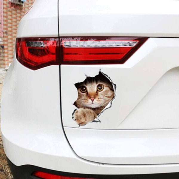 2 stk 3D Stereo Katt Avtakbar Bilsticker Anime Morsom Dekorasjon Kattunge Sticker Bilstiling Sticker