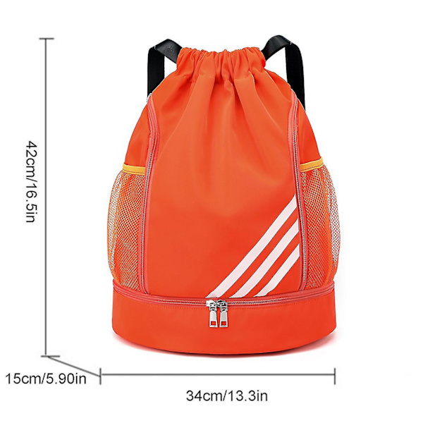 Vedenkestävä Vetoketjullinen Reppu Urheilu- ja Kuntosalilaukku Kenkälokerollinen, Vedenkestävä Vetoketjullinen Selkäreppu Miehille ja Naisille Orange