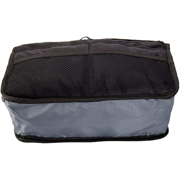 Dame Rejsetaske Slip Bag Håndtaske Organizer Pung Foret Kosmetik 13 Tasker Sort