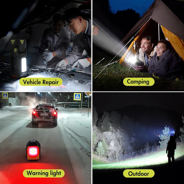 Handfacklor LED Super Bright Uppladdningsbar Ficklampa - 8 Lägen LED Sökstrålkastare Handfackla Bärbar LED Sökstrålkastare Lykta