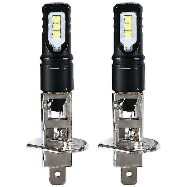 2x H1 6000k Super Bright Vit 6000lm DRL LED Strålkastarsats Helljus