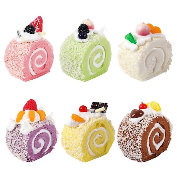 6 stk. Kunstig Dessertkage Falsk Simulation Realistisk Mad Faux Dessert til Udstilling