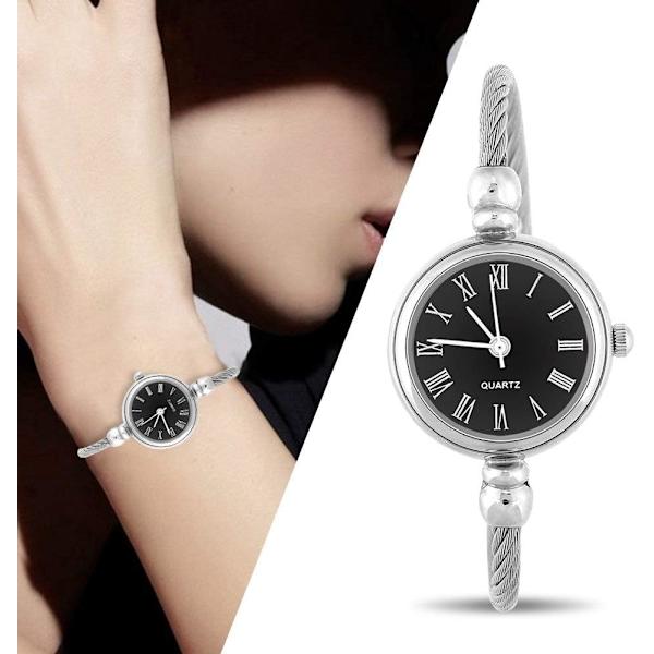 Kvinder Kvarts Ure, Dame Analog Rund Alloy Rem Åben Armbånd Ur 1