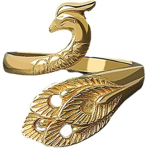 Virka ring Justerbar garnring för virkning Påfågelform Stickning Loop Öppen fingerring för mamma mormor
