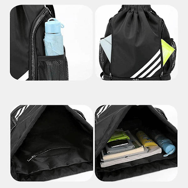 Vanntett Trekksekk Sports Gym Bag Med Sko-Rom, Vanntett Trekksekk For Menn Kvinner Yellow