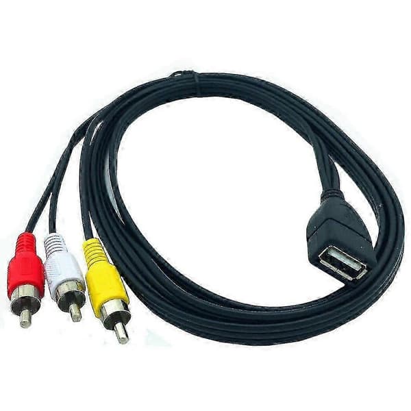 1,5M USB A Hun til 3 RCA Phono AV Kabel Ledning PC TV Aux Lyd Video Adapter