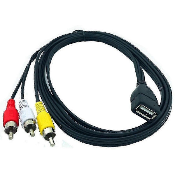 1.5M USB A Hona till 3 RCA Phono AV-kabel Ledning PC TV Aux Ljud Video Adapter