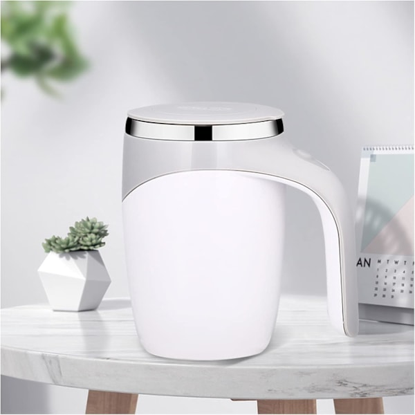 380ML Självrörande Kaffe Mugg Automatisk Magnetisk Omrörning Kaffe Mugg Roterande Hem Kontor Resa Omrörning Kopp White