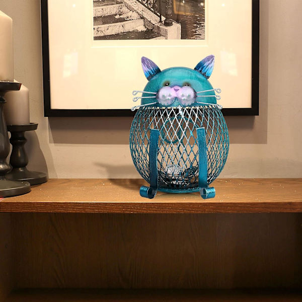 Pengeboks Metal Møntboks Kat Formet Tip Jar Kreative Fødselsdagsgaver Håndværk Skrivebordsdekorationer Indretning Ornament A-cat Shaped