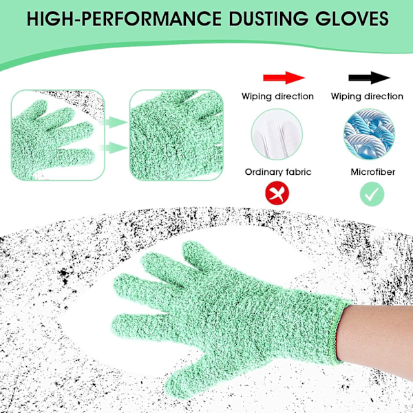 1 Par Mikrofiber Støvsugerhandsker, Genanvendelige Vaskbare Rengøringshandsker Vanter til Planter Husrengøring Bil Persienner Lamper