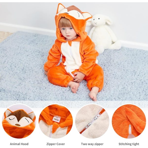 Unisex Talvihuppari Haalari 2-36 Kuukautta Vauvan eläinhaalari on valmistettu flanellista 24-30months
