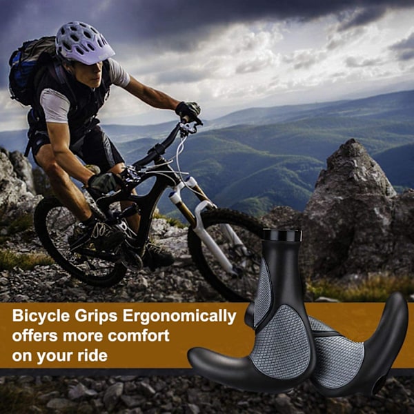 Sykkelgrep, Gummi Ergonomiske Sykkelstyregrep, Sklisikre styregrep 22mm, for MTB BMX Sykling Foldbar By Sykler Grep, Scooter Grep