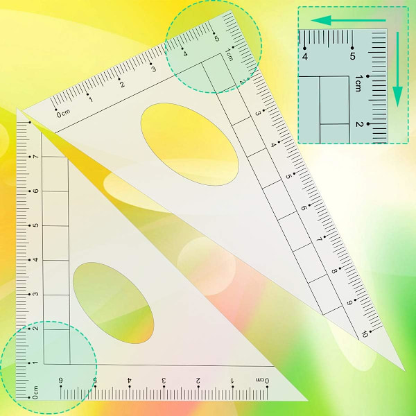 Geometrikompassats 10 delar Skolmatematik Gradskiva Linjal för Studentmatematik och Teknik Bärbar väska, Blå