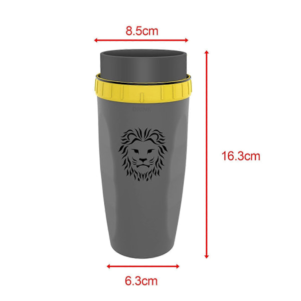 Dækselløs Twist Kop Bærbar med Rustfri Stål Sugerør Isoleret Kaffekop Gray lion
