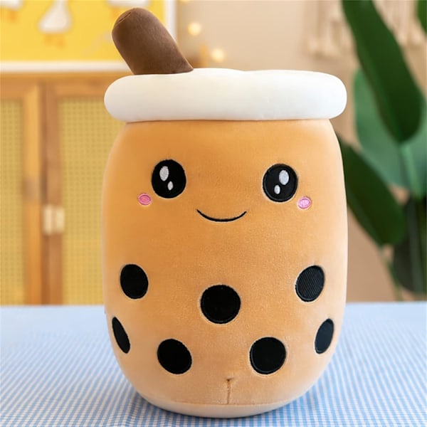 Kuplajuoma Pehmolelu, Boba Plushie, Piirretty Pehmolelu Nuken Hauska Maitotee Pehme Nuken Teekuppi Tyyny Kuplajuoma Pehmolelu Ruskea 1, 24cm/9.45inch