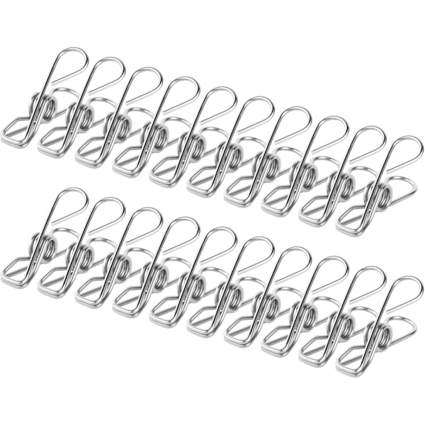 Tøj Klemmer Chip Clips, 100 Stk Rustfrit Stål Klemme Pin, 4,5CM Stærk-Greb Metal Tøj Klemmer til Vaskelinje, Køkken