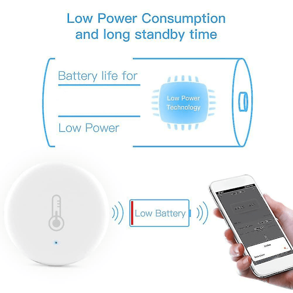 4 stk Tuya Smart Zigbee 3.0 Smart Temperatur- og Fuktighetsensor