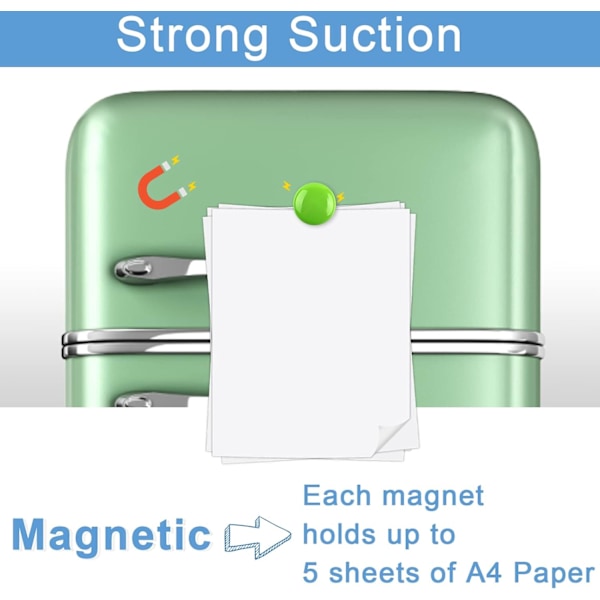 Kjøleskapmagneter, 24 stk Sterke Runde Magneter, Whiteboard Magneter, Mini Små Magneter, Selvklebende Magneter, 3 cm Håndverksmagneter For Oppslagstavle, Kjøleskap