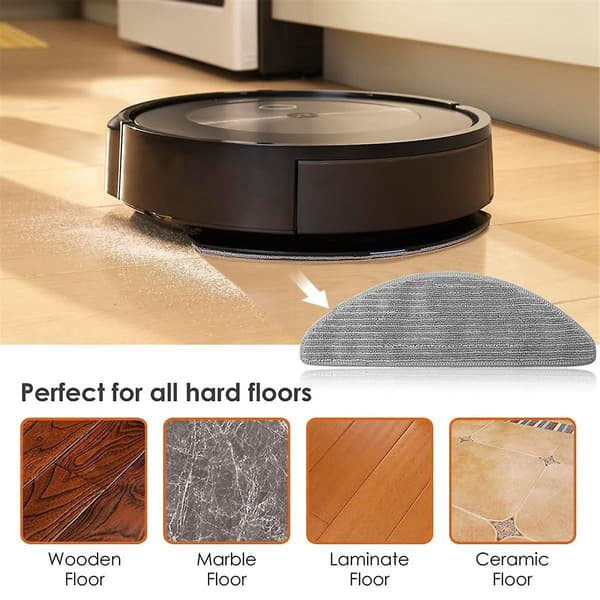 6 stk. Moppputer for iRobot Roomba Combo I5, I5+, J5, J5+ Robotstøvsuger Mikrofiber Vaskbar Gjenbrukbar Moppklut