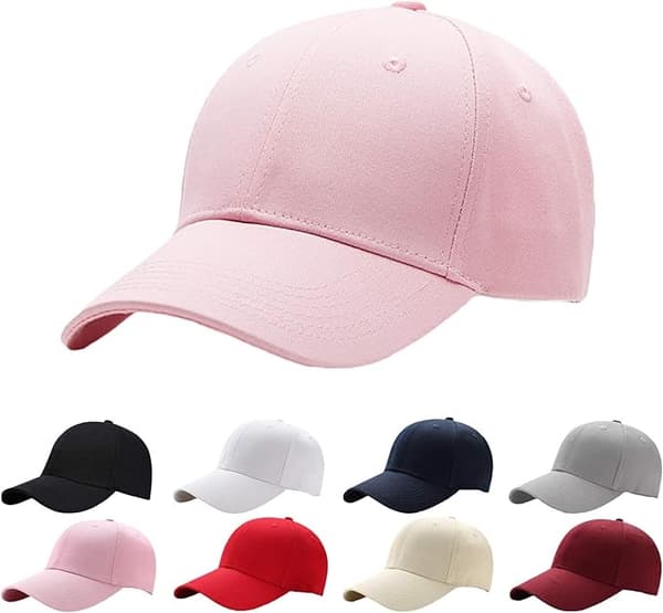 Baseballcaps for menn og kvinner - 100% bomull, rosa