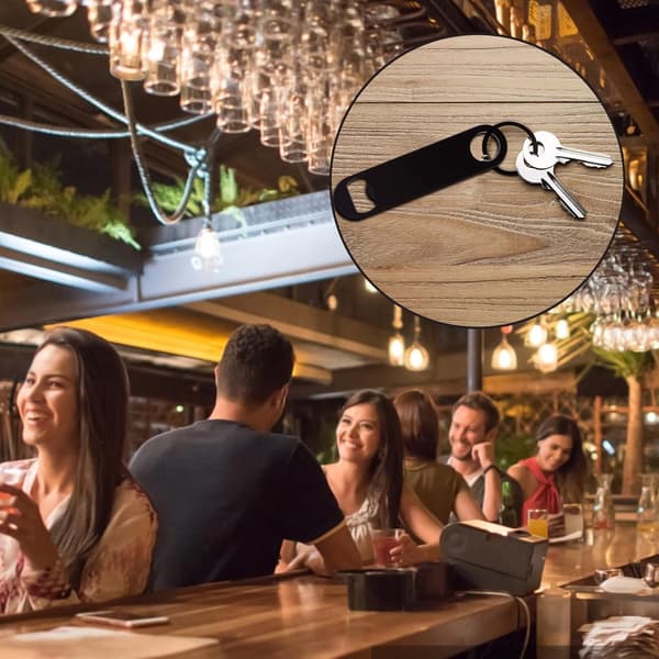 Ølbååbner i Rustfrit Stål, 2 stk. Ølbååbner Flad Bååbner Bar Ølbååbner Robust og Holdbar til Bar Køkken Restaurant (Sort)