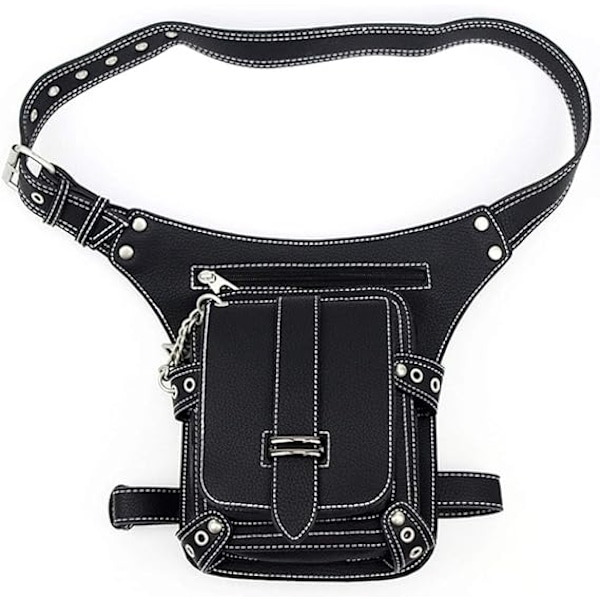 Män Kvinnor Läder Multifunktionell Taktisk Drop Leg Midjeväska Pack Vandring Camping Trekking Cykling Höftbälte Fanny Messenger